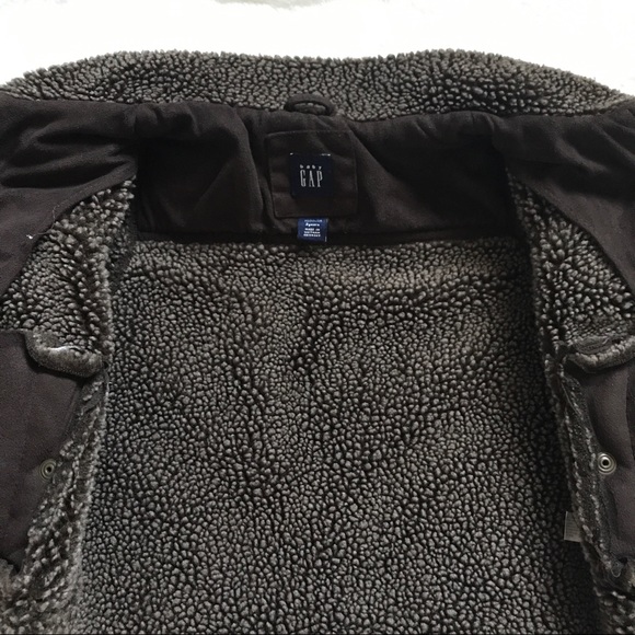 Baby Gap Faux Suede Sherpa Lined Jacket Kids Size 2T Brown Aviator Warm - Picture 10 of 15